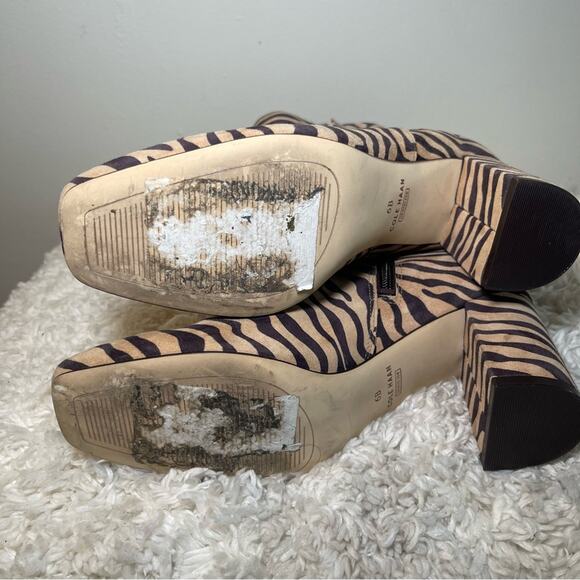 Cole Haan Grand 360 Animal Print Suede Leather Booties - Picture 8 of 9